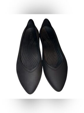 CROCS Women's Black Pointed Toe Ballet Flats